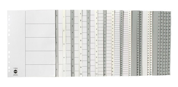 Marbig Dividers 1 to 12 Tab PP A4 White
