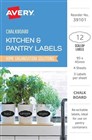 Avery Kitchen and Pantry Labels 95x45mm Chalkboard 4 Pack