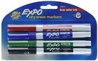 Expo Whiteboard Marker Fine Tip Business Assorted 4 Pack