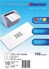Unistat Multi Use 16UP Labels with Margin 100 Box