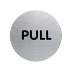 Durable Pull Sign Pictogram 65mm Silver
