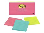 Post It Notes 6306AN Neon Lined Pads Assorted