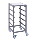 Visionchart Single Tote Tray Trolley Frame Only  WhiteWoodgrain Top