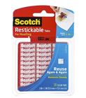 Scotch Mounting Tabs R100 Restickable 254254mm Clear Pk18