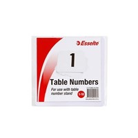Esselte Table Numbers 1 to 10 10x10cm White 10 Pack
