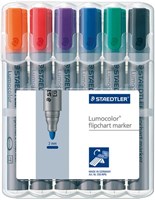 Staedtler Lumocolor Flipchart Marker Assorted 6 Wallet