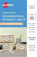 Avery Storage Labels Adhesive Pockets Permanent Clear 6 Pack