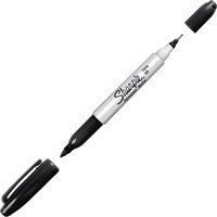 Sharpie Marker Twin Tip 03 1mm Black 12 per Box