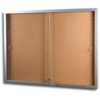 VisionChart Noticecase Sliding Door Cork Surface 2400x1200mm
