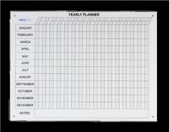 VisionChart Glassboard Magnetic Year Planner 1200x900mm