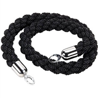 VisionChart Braided Barrier Rope Velour Ends 15m Black