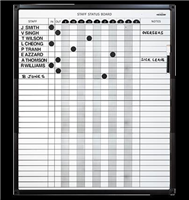 VisionChart Whiteboard Magnetic Planner 30 Name Staff Status