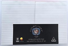 Cultural Choice Office Pads Bank Ruled 100 Sheet A5 20 Pack