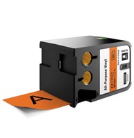 Dymo XTL All Purpose Label Vinyl Black on Orange 54mm Each