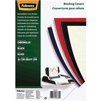 Fellowes Binding Covers Gloss A4 Black 100 Pack