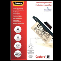 Fellowes Laminating Pouches A4 125 Micron 25 Pack