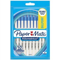 Paper Mate Kilometrico Capped Ballpoint Pen Blue 10 Pack