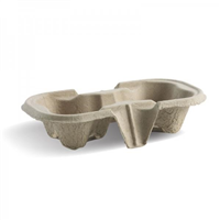 Biopak BioCup Tray 2 Cup Carriers Natural Pk50 10 per Carton
