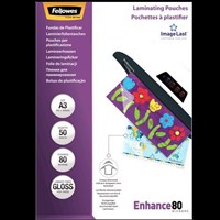 Fellowes Laminating Pouches A3 80 Micron 50 Pack