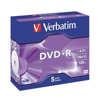 Verbatim DVDR in Jewel Case 16x 47gb 5 Pack