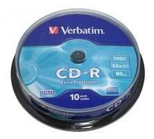 Verbatim 41846 CDR 52x 80min 700mb 10 Pack
