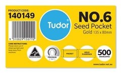 Tudor Seed Pocket Self Seal No 6 135x80mm Gold 500 Box