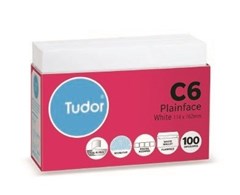 Tudor Envelope C6 Sec 114x162mm White 100 Pack