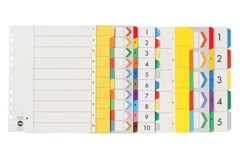 Marbig Reinforced 1 to 5 Tab Extra Wide A4 Assorted