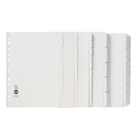 Marbig Dividers 10 Tab Manilla A4 White 20 Pack