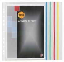 Marbig Sheet Protectors Expanding Assorted 10 Pack