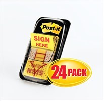 Post It Flags 680924CP Cabinet Sign Here Yellow 24 Pack