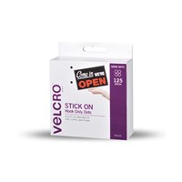 Velcro Hook Only Dots 22mm White 125 Pack