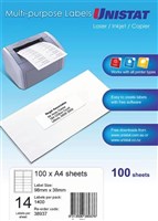 Unistat Multi Use 14UP Label 100 Box