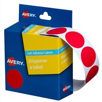 Avery Dispenser Dot Stickers 24mm Diameter Red 500 Pack 5 per Box