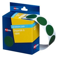 Avery Dispenser Dot Stickers 24mm Diameter Green 500 Pack 5 per Box