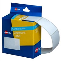 Avery Rectangle Dispenser Stickers 24x38mm White 380 Pack 5 per Box