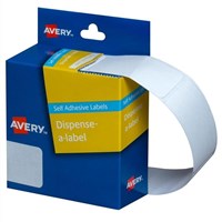 Avery Rectangle Dispenser Stickers 24x49mm White 325 Pack 5 per Box