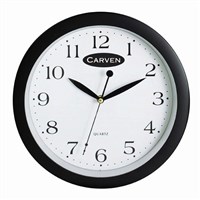 Carven Wall Clock 300mm Round Black
