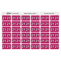 Avery Coding Label Year 2021 Magenta 180 Pack