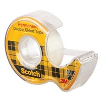 Scotch 136 Double Sided Permanent Tape White with Dispenser
