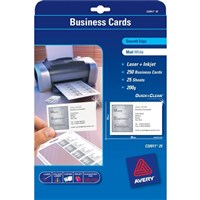 Avery Laser Smooth Edge Business Cards 10Up White