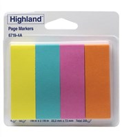 Highland Page Markers Assorted Colours 4 Pack