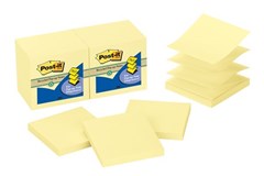 Post It R330RP12YW Pop Up Recycled 76x76mm Yellow 12 Pack