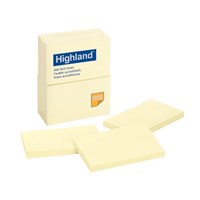 Aspire Highland Stick On Notes 6559 76x127mm Yellow 12 Pack