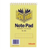 Spirax 541 Notebook Top Open Spiral 96 Pages 87x147mm 5 per Pack
