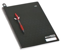 Marbig Accohide Notebook 120 Pages A4 Black 10 per Pack