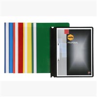 Marbig Deluxe Flat File Clear Cover A4 Green 10 per Pack