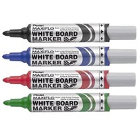 Pentel Maxiflo Whiteboard Marker Bullet Assorted 4 Wallet
