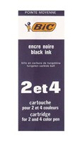 Bic Cartouche Refill for Ballpoint 2 and 4 Pens Medium Black