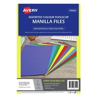 Avery Manilla Folder Assorted Foolscap 10 Pack